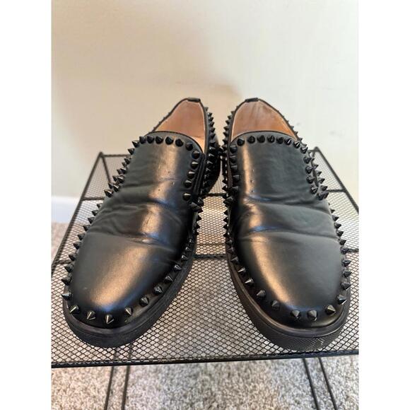 Christian Louboutin Black Studded Slip-On Loafers Christian Louboutin Black Studded Slip-On Loafers main image 4